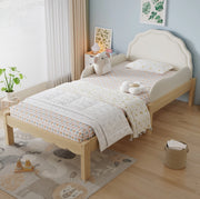 Letto imbottito per bambini 90x200 cm con testiera in PU e sponde laterali