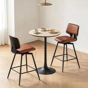 Set di 2 sgabelli da bar 45,5x45,5x89 cm in similpelle marrone per cucina –