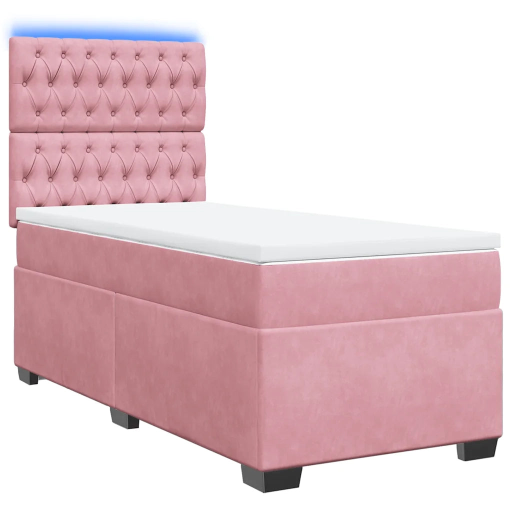 Giroletto a Molle con Materasso Rosa 80x200 cm in Velluto