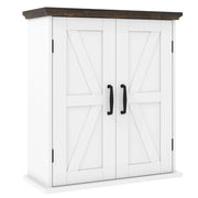 Mobiletto da bagno pensile 53,5 x 22,5 x 60 cm contenitore flessibile stile rustico MDF bianco 20_0018757
