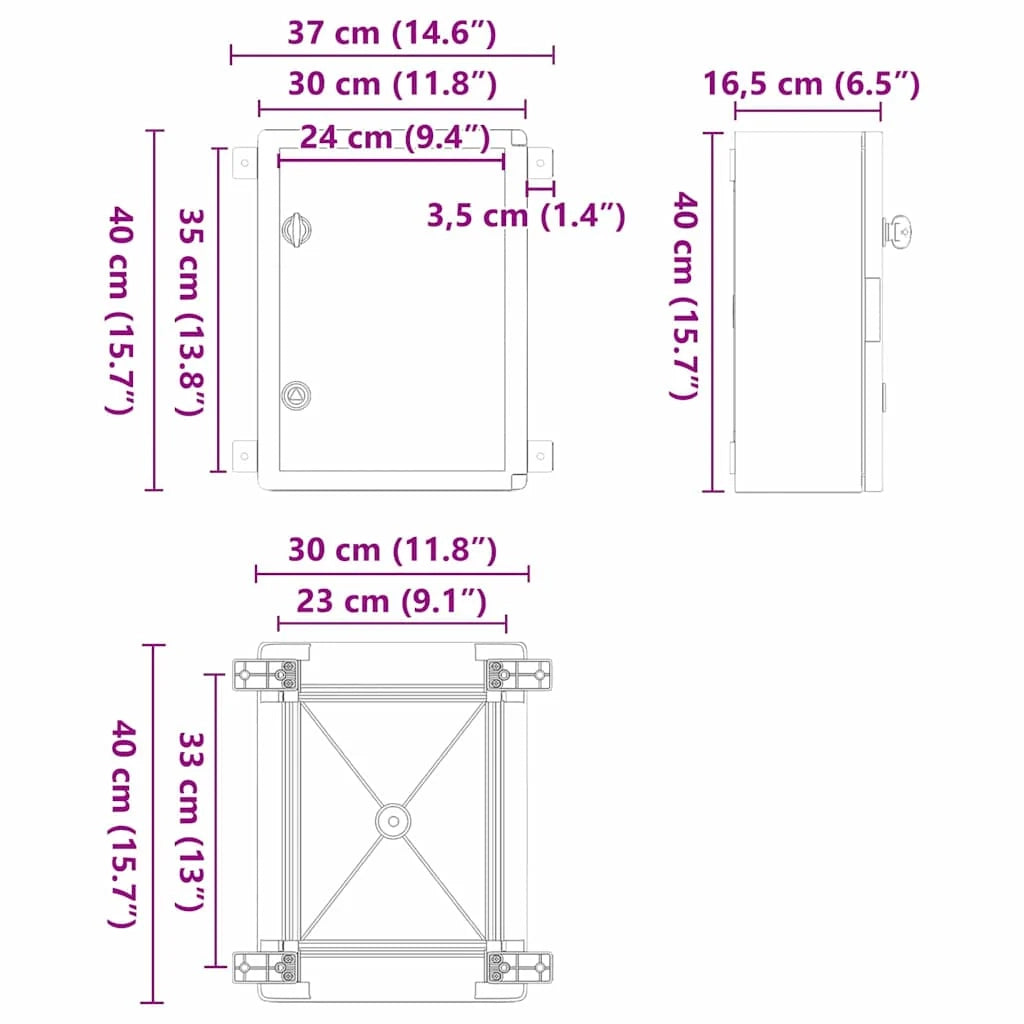Moderno armadio elettrico multiuso per lo stoccaggio 30 x 16,5 x 40 cm plastica grigia 02_0058211