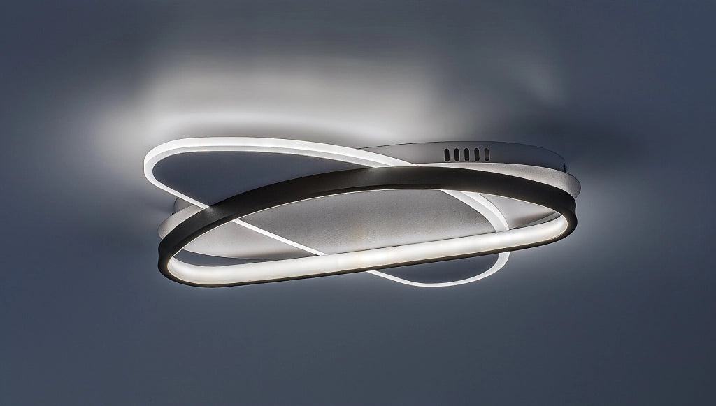 Plafoniera LED dimmerabile Brantiel bianco nero 57W