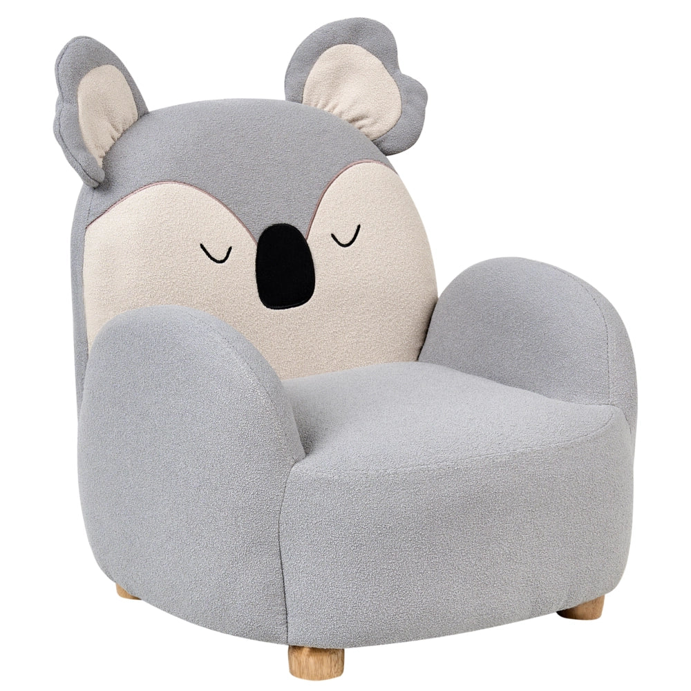 Poltrona per bambini Koala Grigio Imbottitura Sedia bassa per bambini Koala Forma di orso