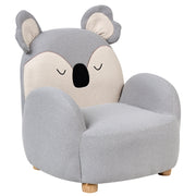 Poltrona per bambini Koala Grigio Imbottitura Sedia bassa per bambini Koala Forma di orso