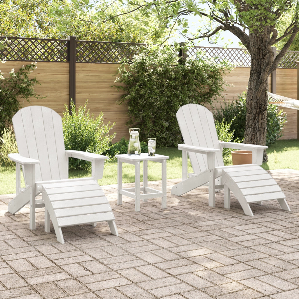 Set Lounge Giardino 3 Pezzi Bianco HDPE