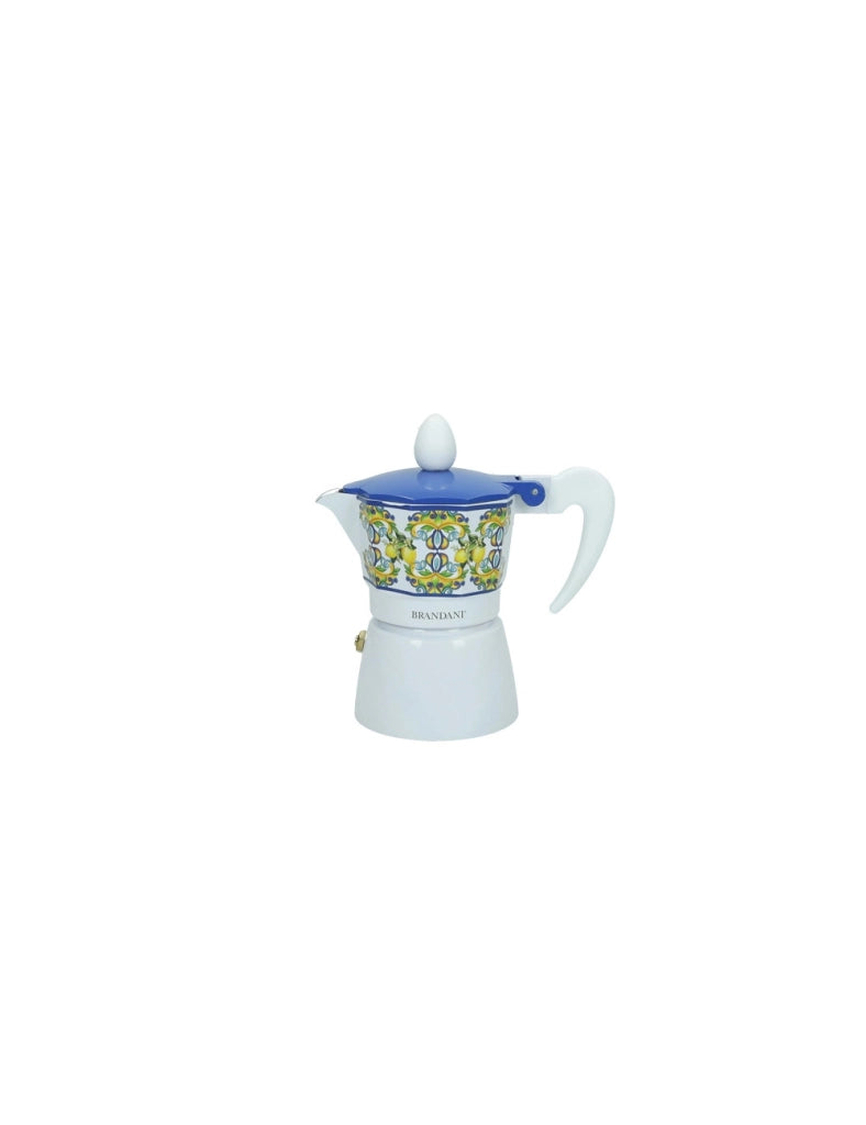 Caffettiera citrus blu una tazza alluminio