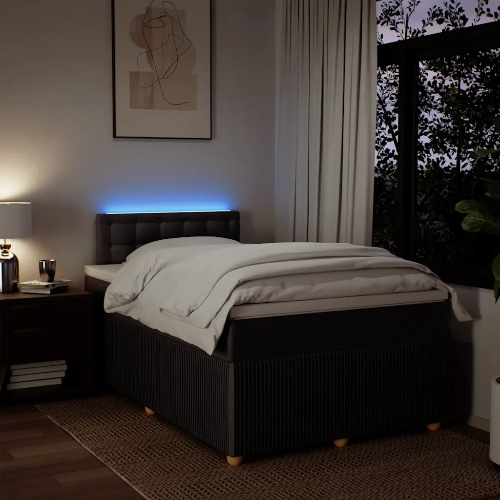 Giroletto a Molle con Materasso Marrone Scuro 120x190cm Tessuto 3289712