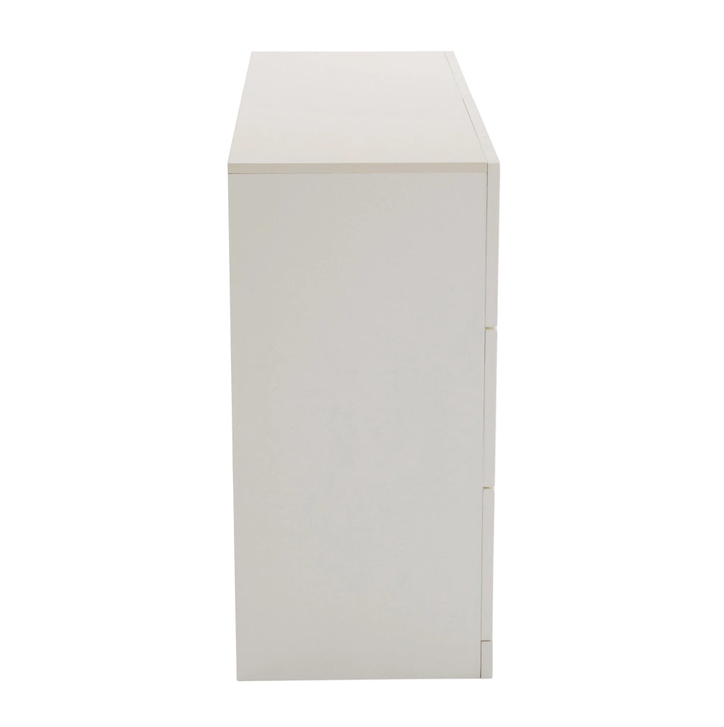 Cassettiera 82x120x40 cm con 6 cassetti; struttura stabile in truciolare bianco