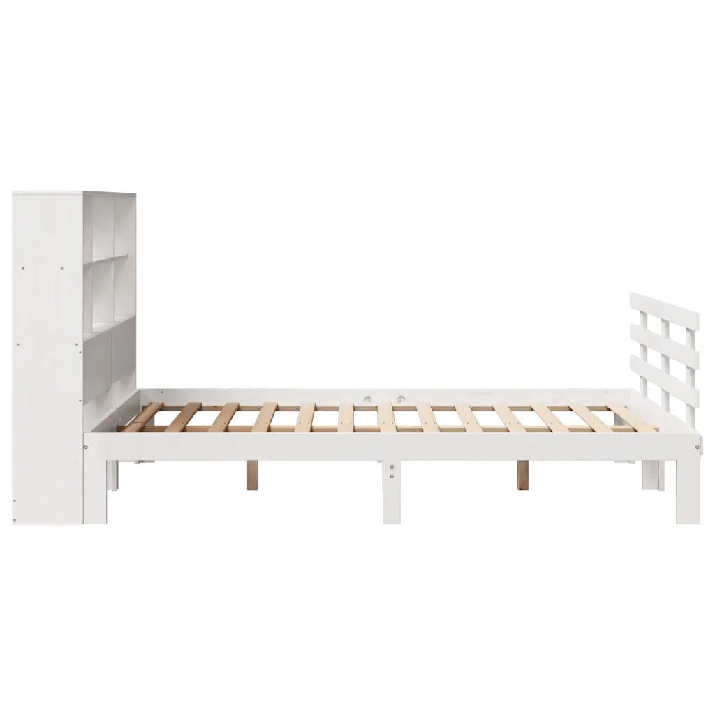 Letto Libreria senza Materasso Bianco 120x200 cm Legno di Pino 3322756