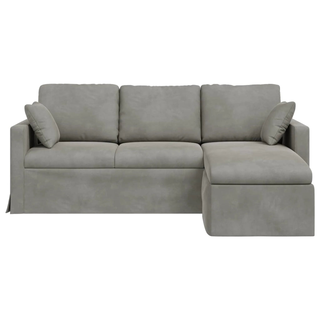 Divano Grigio chiaro 198 x 134 x 80 cm Velluto 42024458