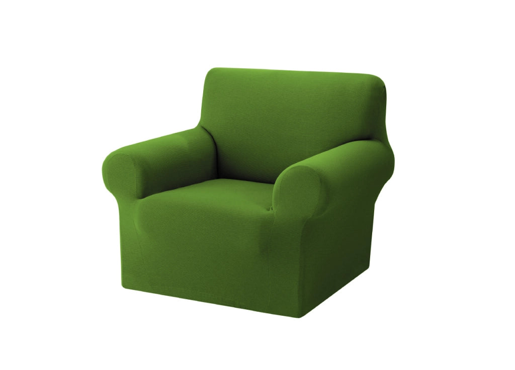 Copridivano Copriseduta Sofà Elasticizzato Tinta Unita Smile Tessuto Millerighe - Poltrona - Verde