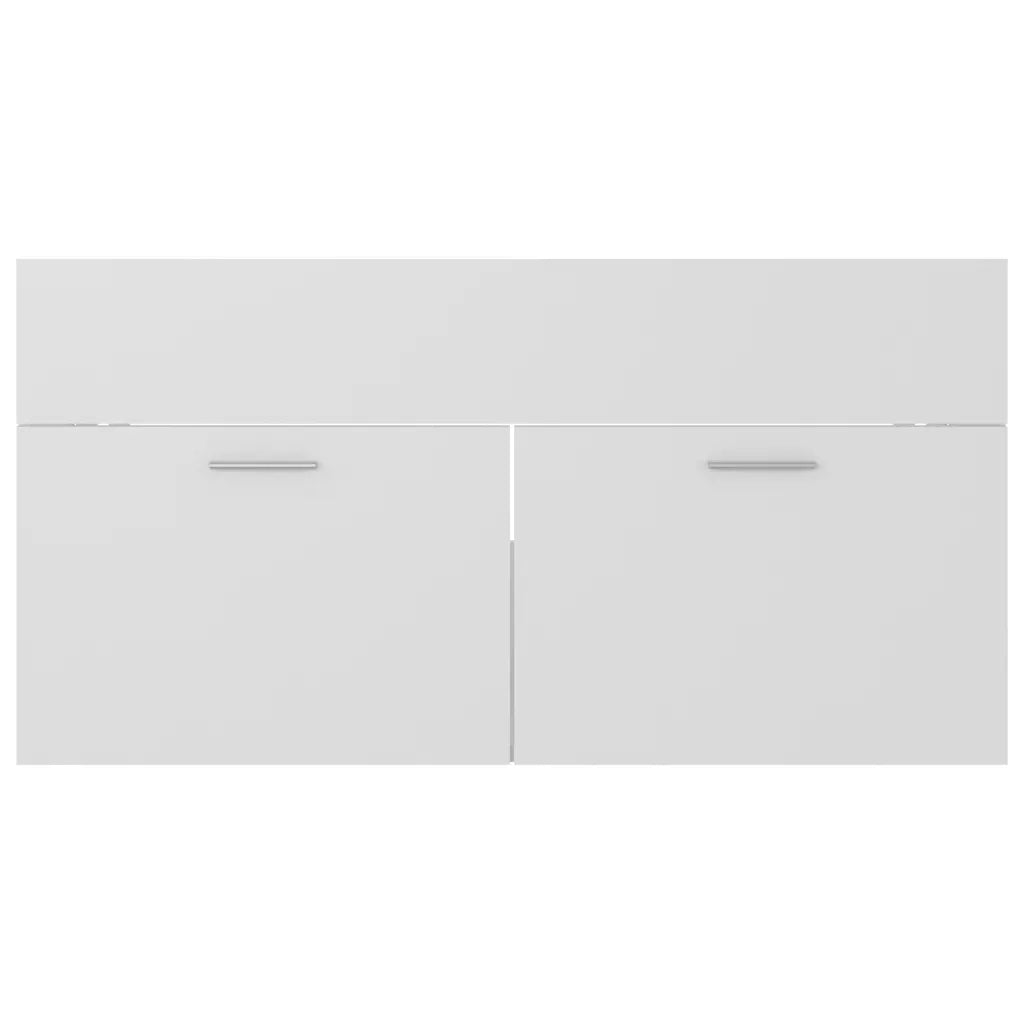 Set Mobili da Bagno 2 pz Bianco in Truciolato cod mxl 9147