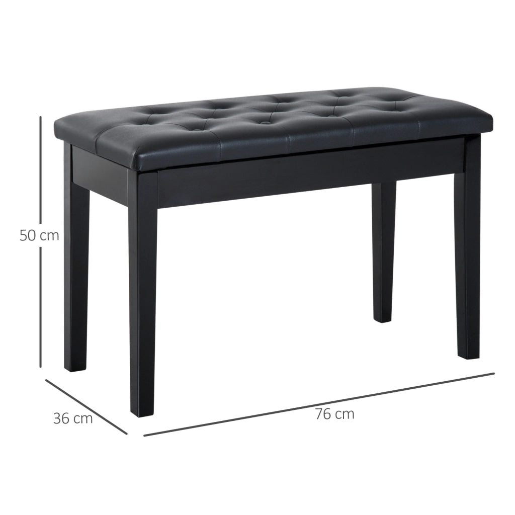PANCA Pianoforte stile tradizionale 80x39x16 cm Legno Nero