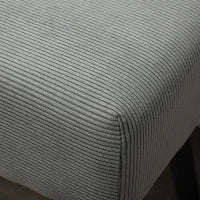 Panca Fondo Letto a Trapunta in Tessuto Effetto Velluto a Coste e Acciaio, 100x36x45 cm, Grigio