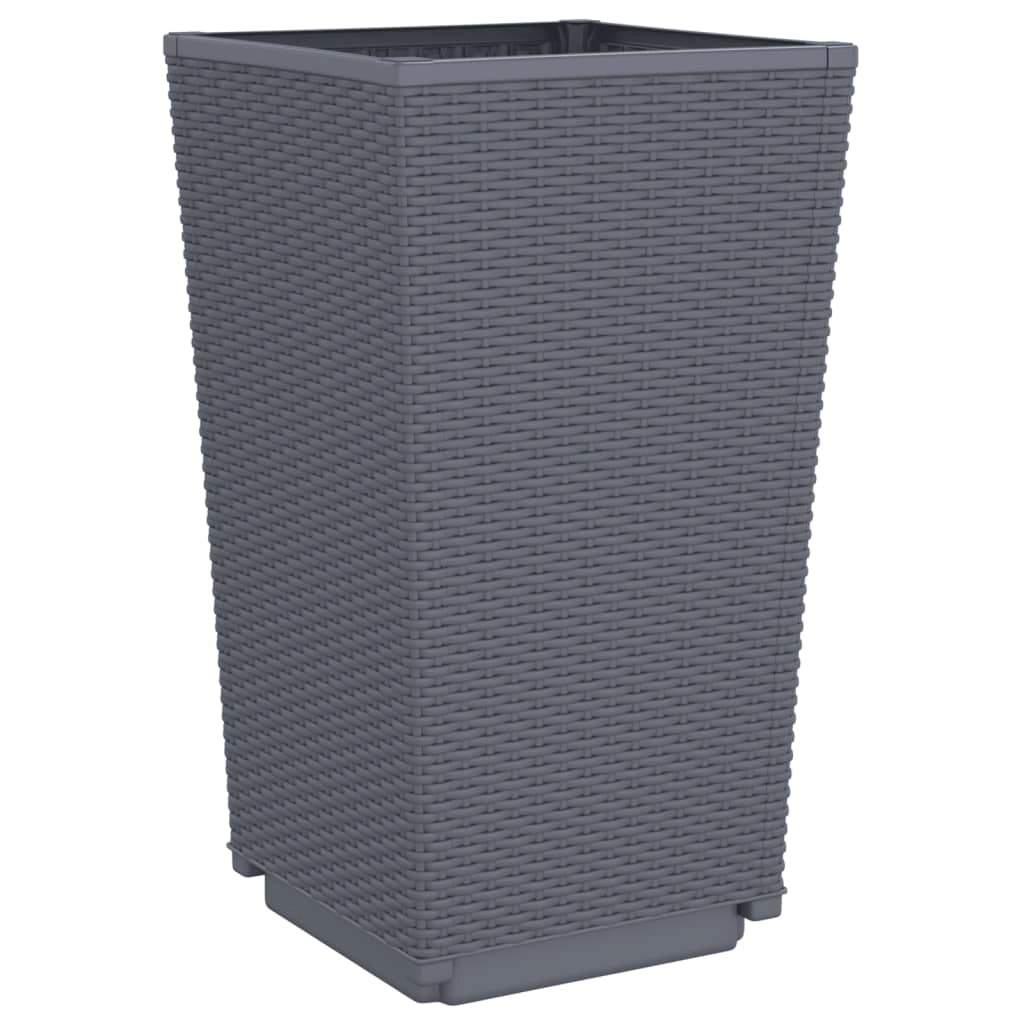 Fioriera rialzata per piante fiori giardino terrazze set da 2 32,5 x 32,5 x 57 cm PP grigio 02_0038938