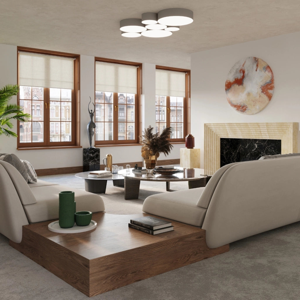 Lampada da soffitto di design arancione spagnolo ARENA Grigio 3x E27 LED 45cm