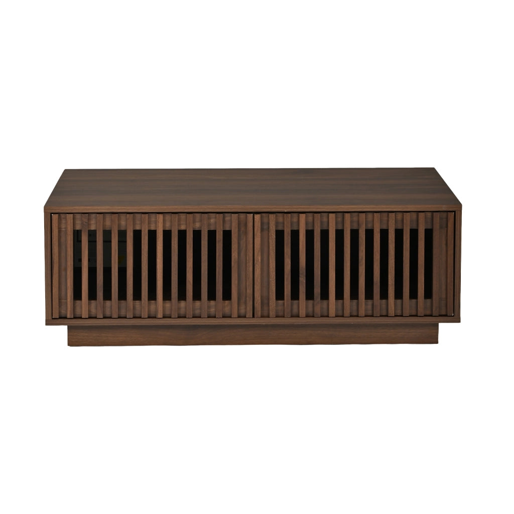 Tavolino da caffè con 2 ante e 2 vani - per soggiorno - in MDF e truciolare - 100×50×35 cm