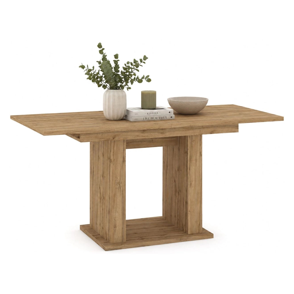 Lisato, Tavolo Fisso 6 Posti, 150x90x77h cm Marrone Rovere Nodi