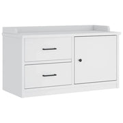 Panca da Corridoio SANDNES Bianca 87x40x50 cm in Legno di Pino