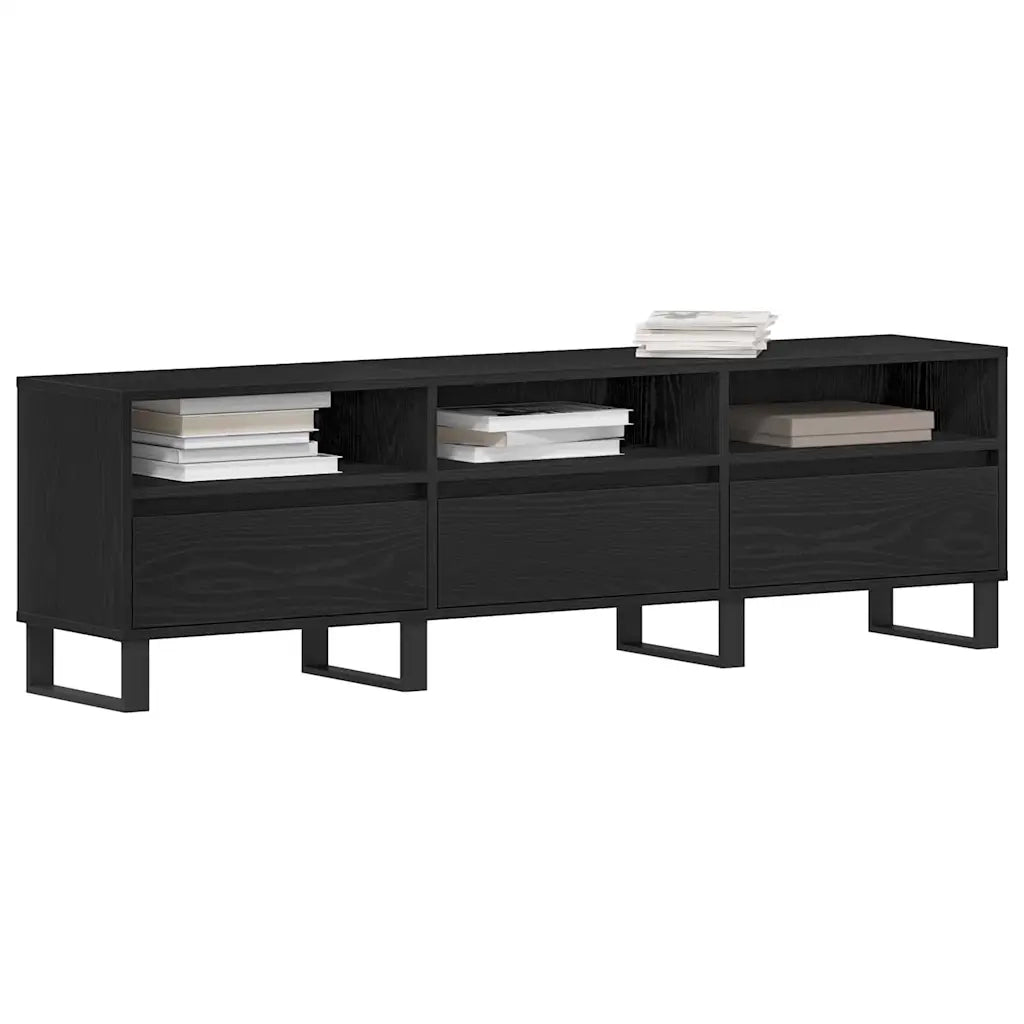 Mobile TV Rovere Nero 150 x 30 x 44,5 cm Legno multistrato 862880