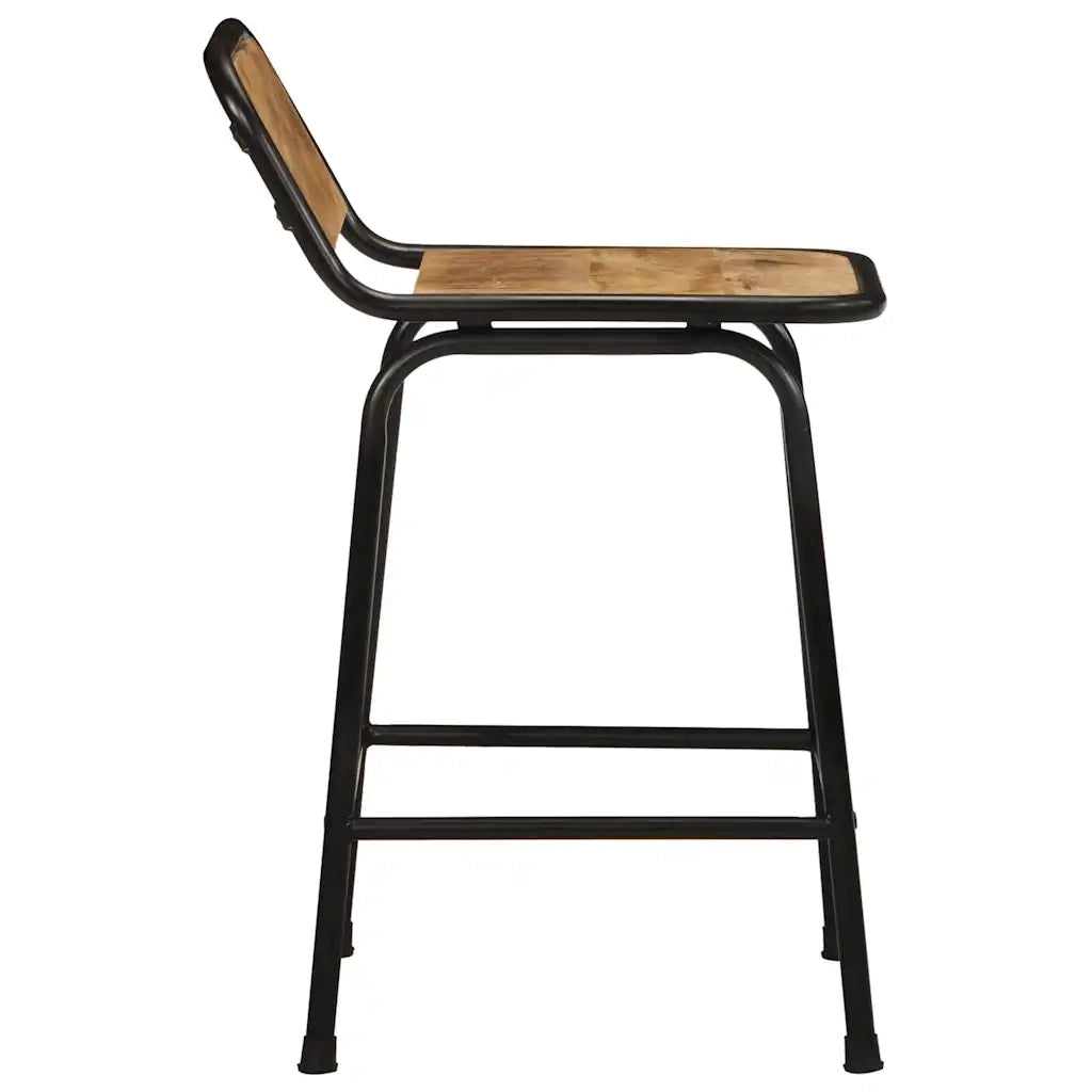 Sgabelli da Bar 2 pz 46x35,5x70 cm Legno Massello Grezzo Mango 4013534