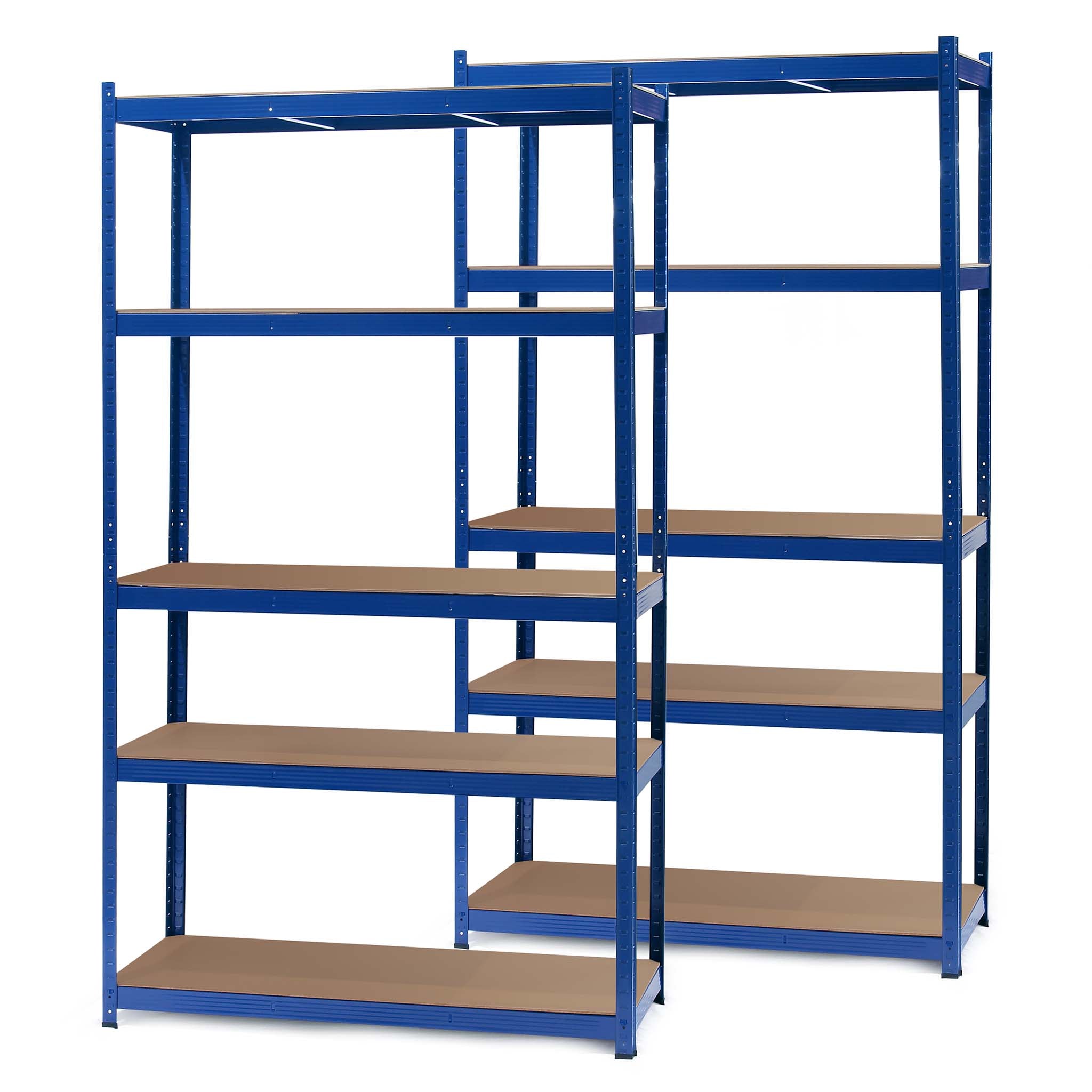 Set 2x Scaffali a incastro per carichi pesanti Blu 100x50x200cm 5 ripiani 200kg/piano