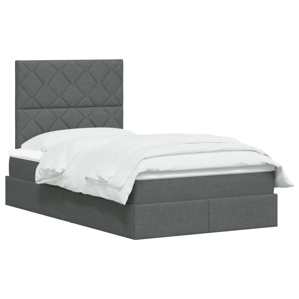 Letto con contenitore e materasso Grigio Scuro 120 x 200 cm 3459559