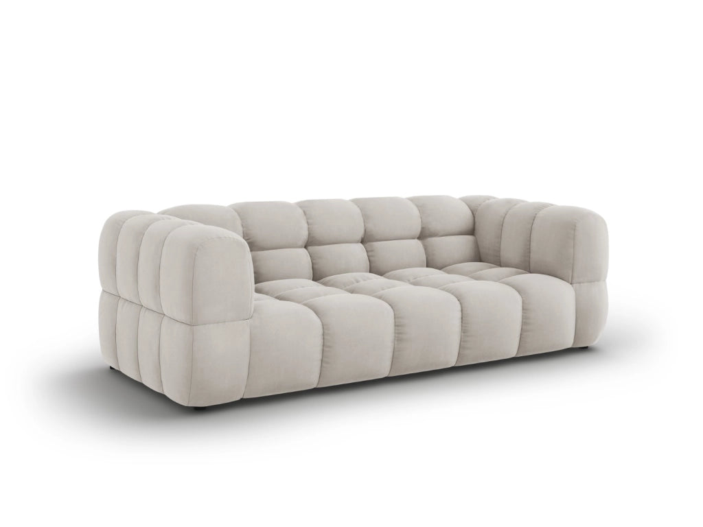Cosmopolitan Design - Divano "Sky" 3 posti in velluto beige chiaro 