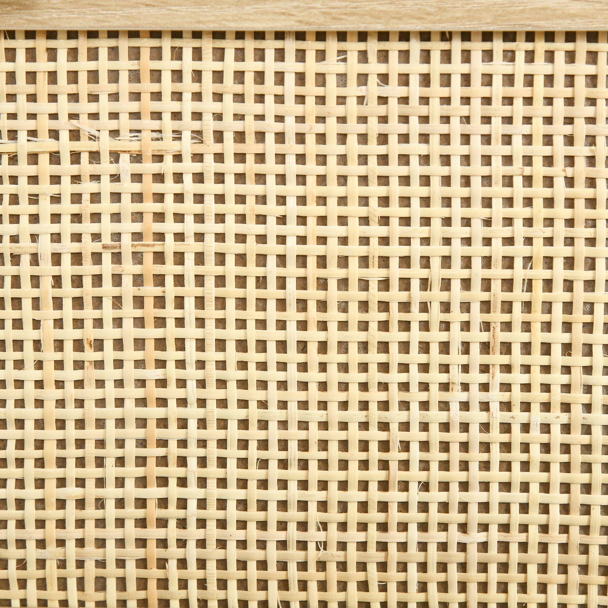 Cassettiera 4 Cassetti 80x38x80 cm in Truciolato e Rattan Nero e Color Legno