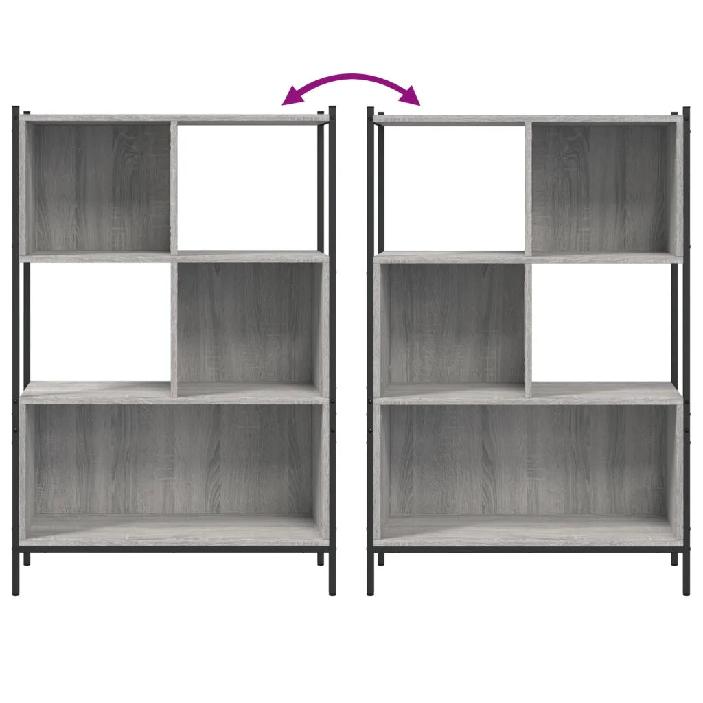 Libreria-Scaffale per Libri-Mobile di Stoccaggio Grigio Sonoma 72x28x109 cm in Legno Multistrato