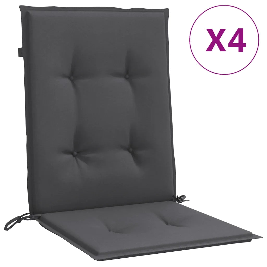 Cuscini Sedia Schiena Bassa 4 pz Antracite Mélange 100x50x4 cm 4002443