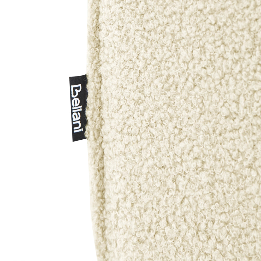 Pouf rettangolare in bouclé bianco sporco stile moderno