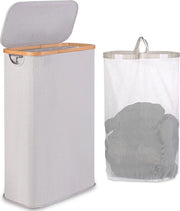 Asciugamani pieghevoli portatili in bambù con 2 cassetti - 25 litri - inclusi asciugamani - per bagno e stile naturale