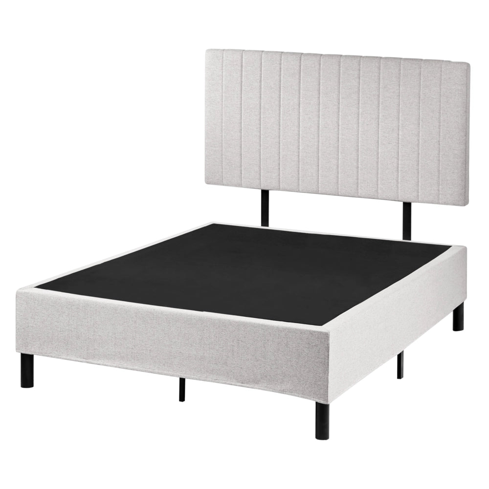 Letto matrimoniale con testiera Materasso a molle insacchettate 120 x 200 cm grigio chiaro camera da letto