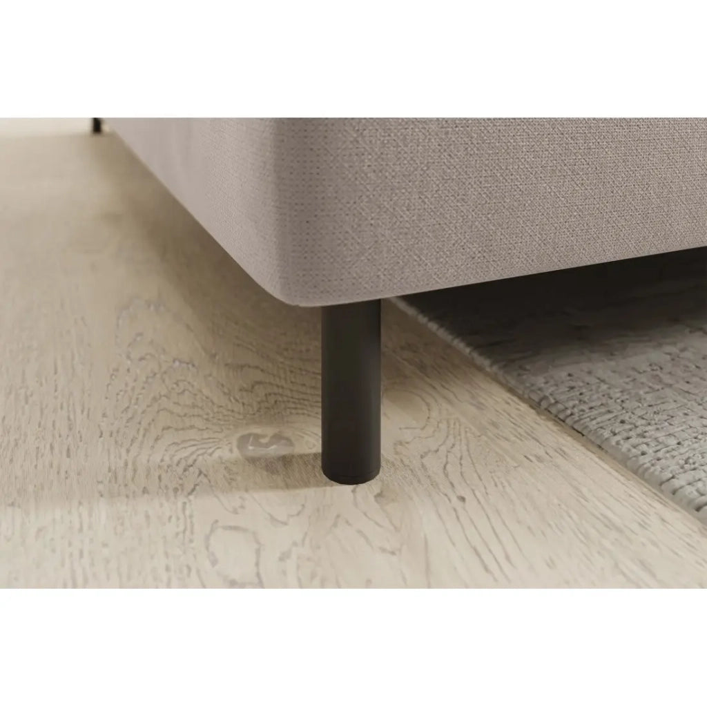 Divano angolare sinistro convertibile BARNEA 208 cm crema con contenitore