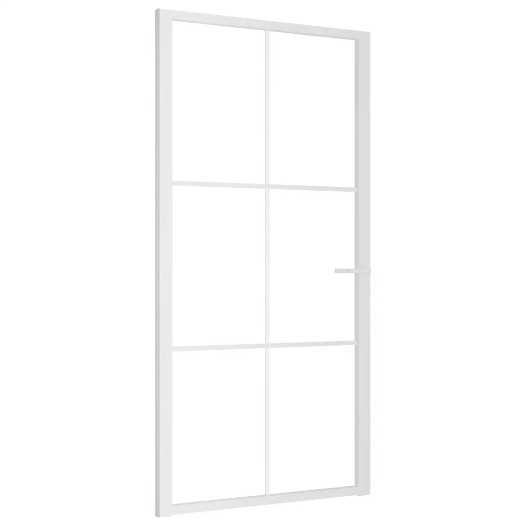 Porta Interna 102,5x201,5 cm Bianca in Vetro ESG e Alluminio cod mxl 66579