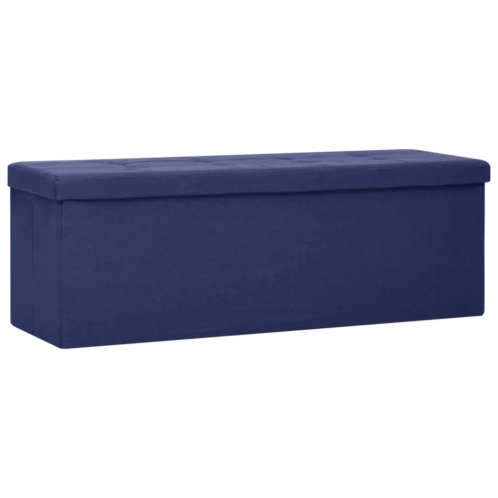 Cassapanca Pieghevole Blu in Simil Lino 338795