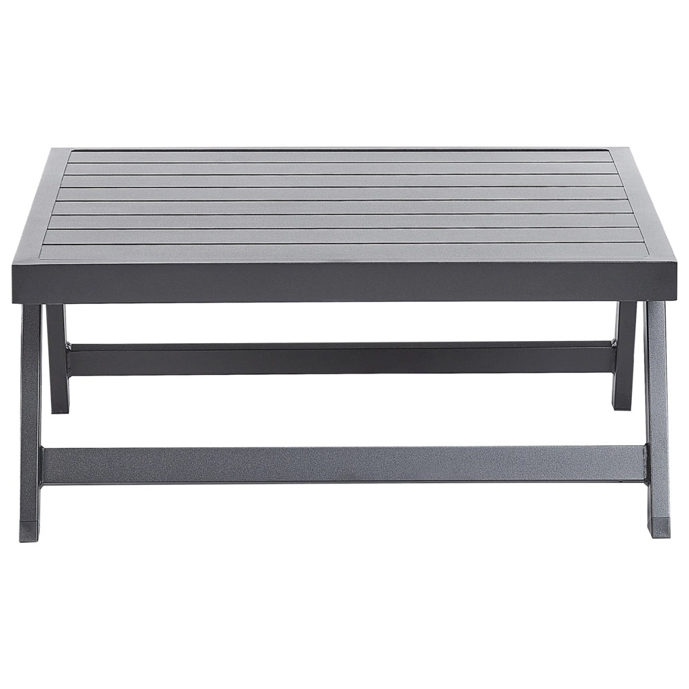 Set Divani Da Giardino 5 Posti grigio e nero Struttura Bianca Sedili Regolabili Tavolino Design Moderno