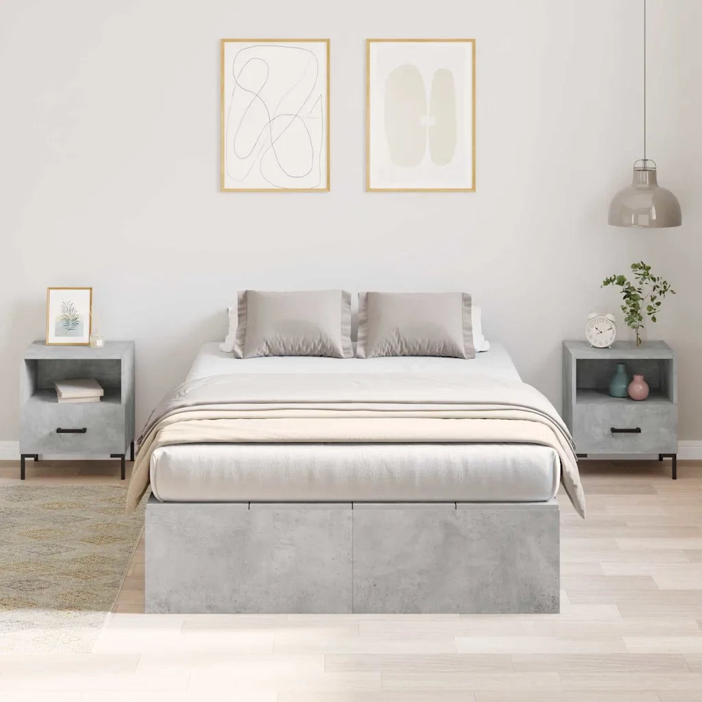 Struttura letto con contenitore Grigio cemento 120 x 200 cm 3335368