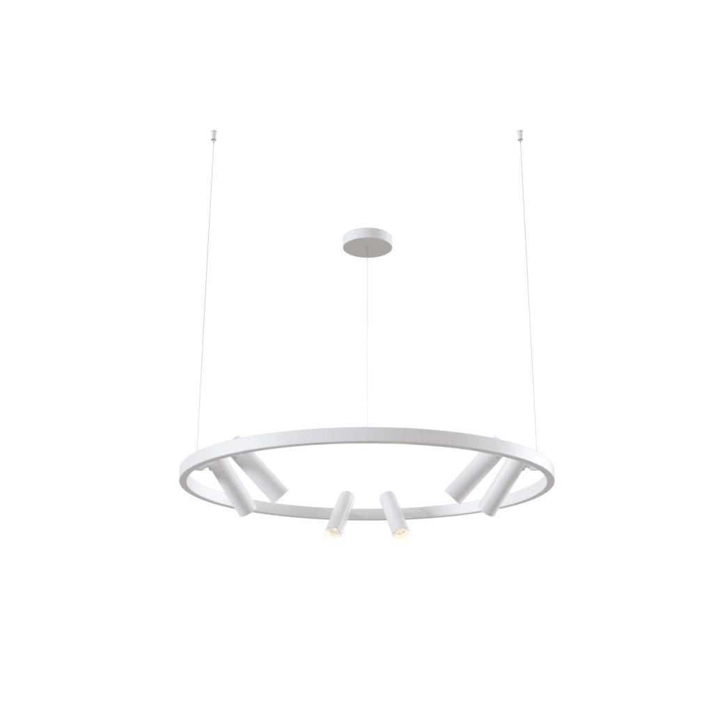 Maytoni Lampadario Sospensione Moderna Satellite 1 luce LED integrato bianco metallo