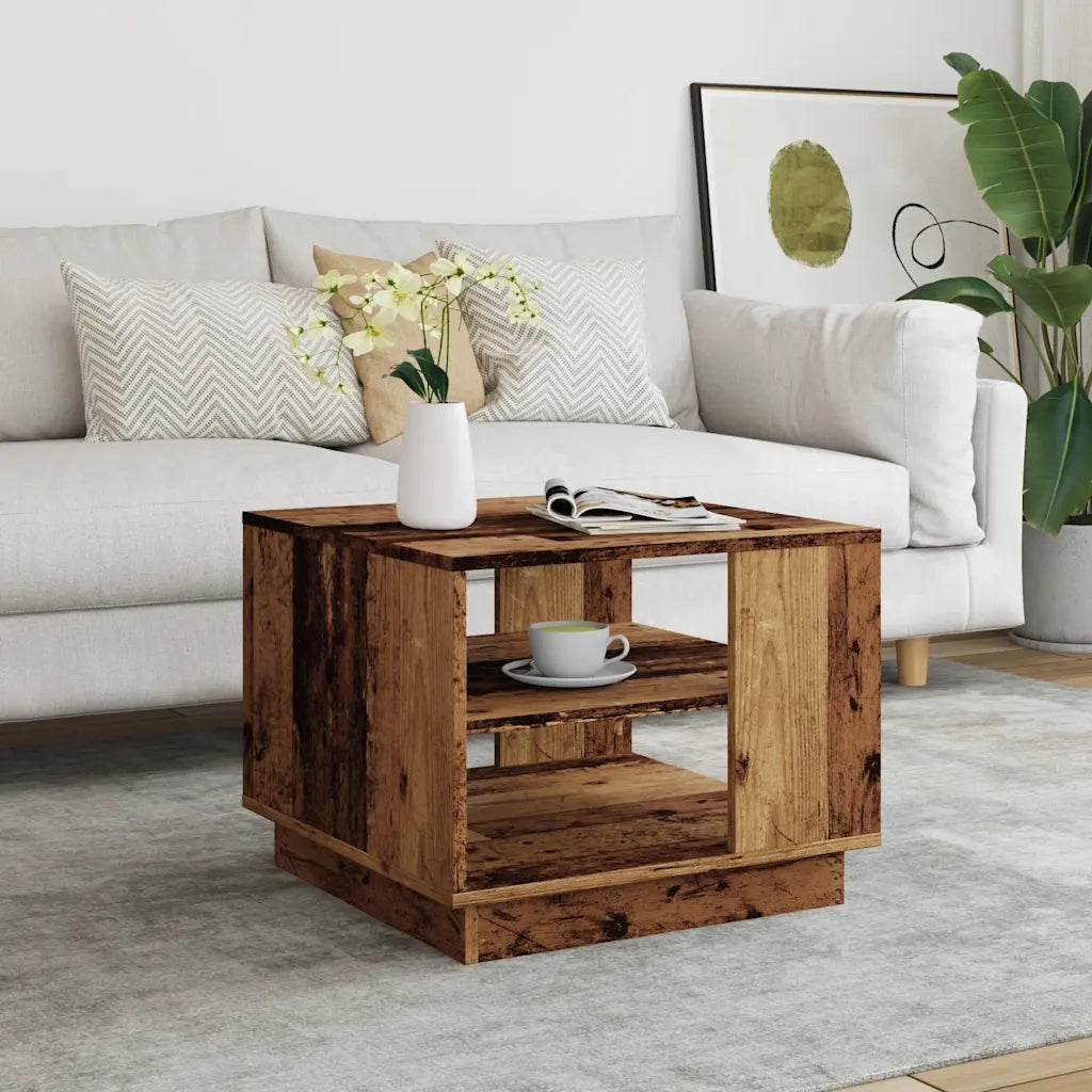 Tavolino da Salotto Legno Antico 55x55x42 cm Legno Multistrato 856802