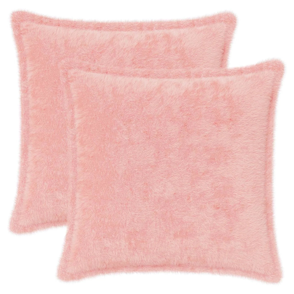 Federa 2 pcs HOUTEN Rosa 40 x 40 cm Pelliccia di Coniglio Finta 917074