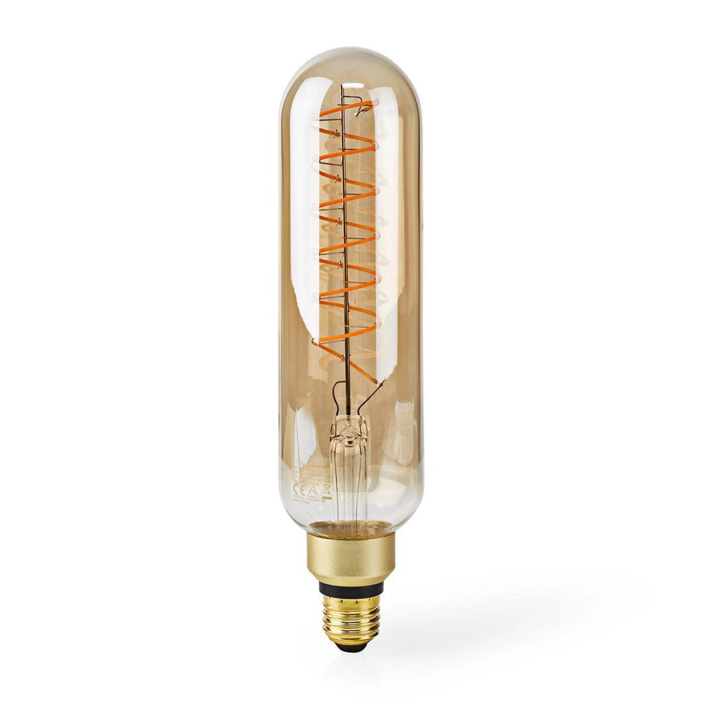 Lampadina a spirale LED E27 8,5W 600lm 2000K dimmerabile formato T65 Dorato Nedis