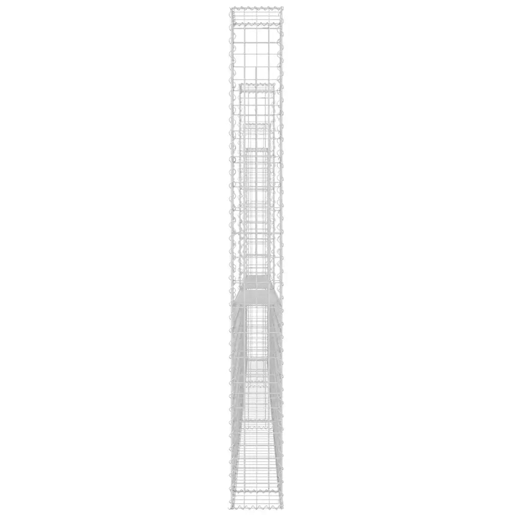 Gabbione a U con 4 Pali in Ferro 380x20x200 cm 151291