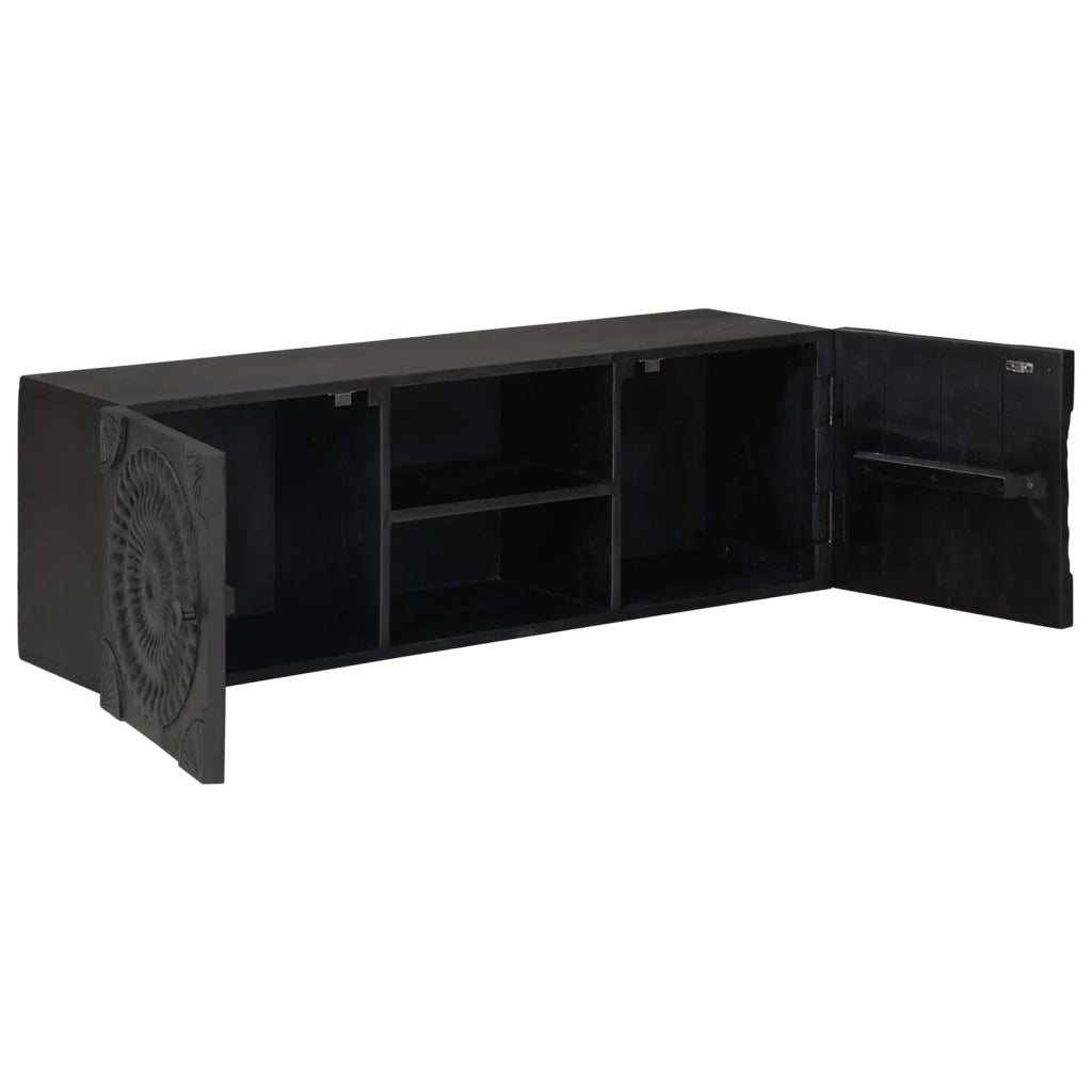 Mobile TV con lo scaffale con porta-Credenza per TV Nero 105 x 30 x 35 cm