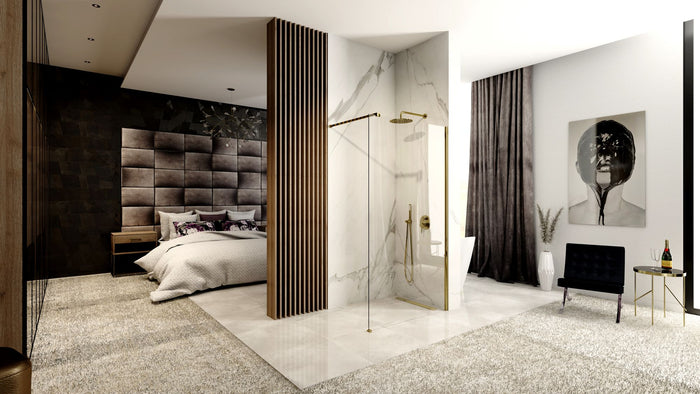 Parete Doccia Rea Aero Gold 120 Walk In