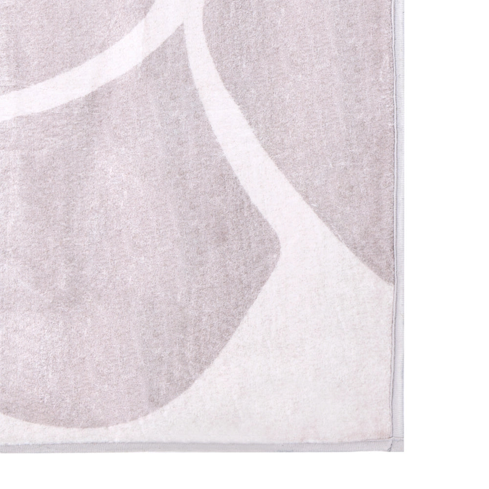 Tappeto Beige Tessuto 160 x 230 cm Motivo floreale Soggiorno Camera da letto Fondo antiscivolo per riscaldamento a pavimento
