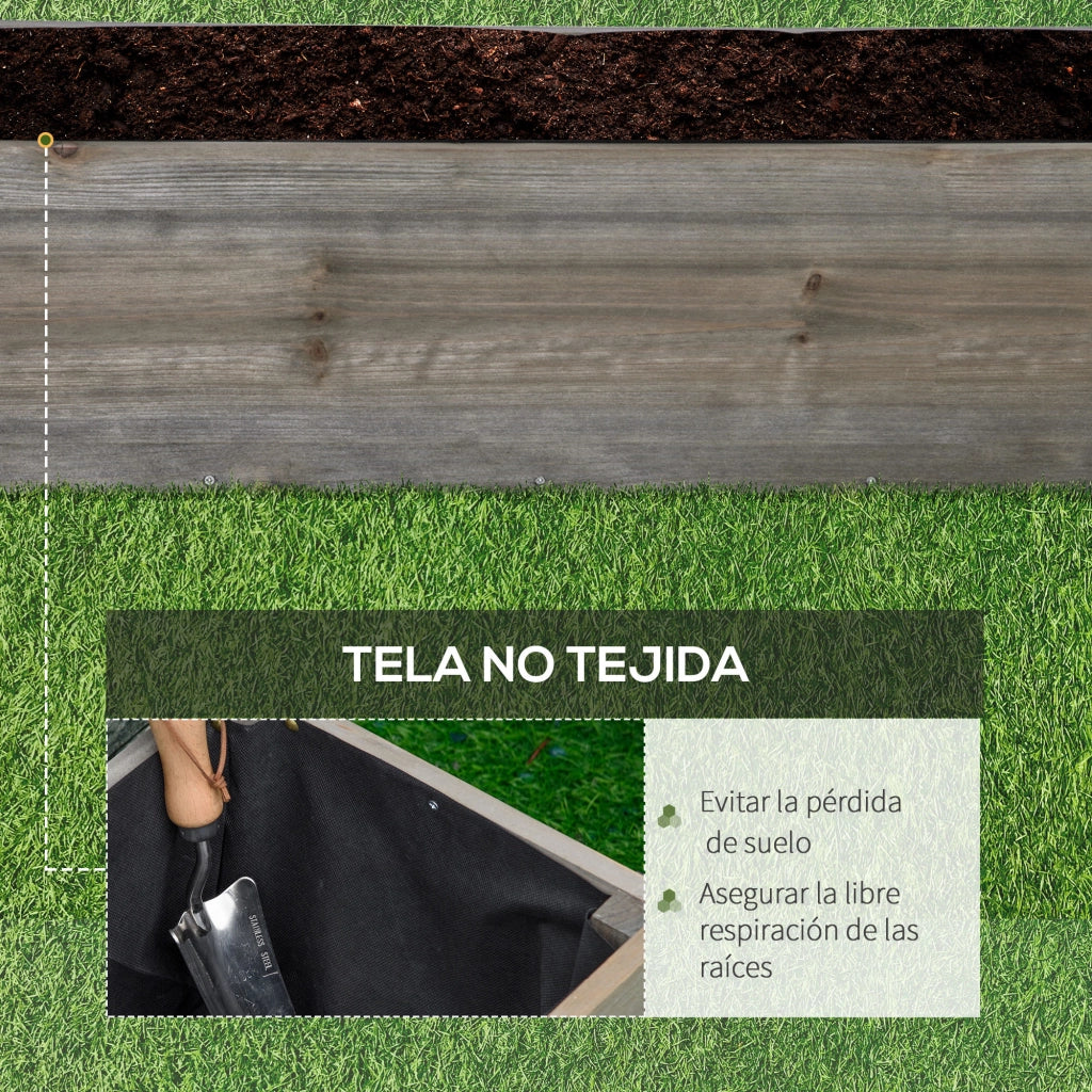 Jardinera Grande con Ruedas ¨C zephmum ¨C Grigio 96x30.6x30 cm