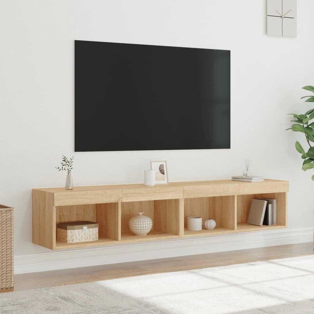 Mobili TV con Luci LED 2pz Rovere Sonoma 80x30x30 cmcod mxl 86181