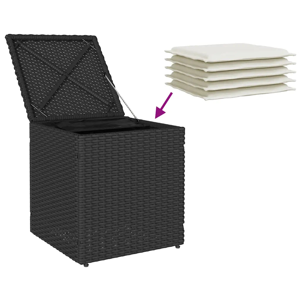 vidaXL Sgabelli Giardino con Cuscini 2 pz Nero 40x40x43 cm Polyrattan